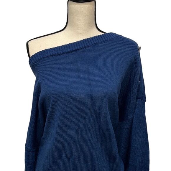 FTF Off-Shoulder Button Detail Sweater - Picture 3 of 12